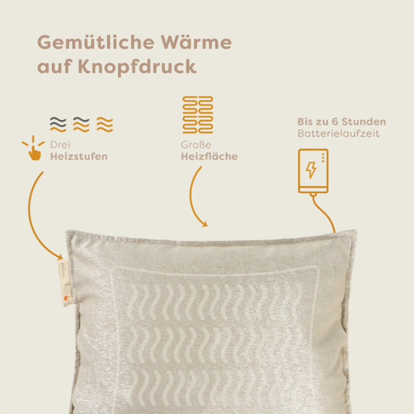 Pleafs Heizkissen Boho 45x60cm Dark Vanilla, 1 Stk